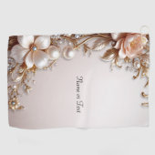 Weiche rosa und weiße Blumen Golfhandtuch (Horizontal)