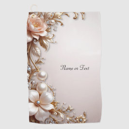 Weiche rosa und weiße Blumen Golfhandtuch