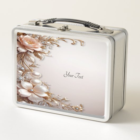 Weiche rosa und weiße Blumen Lunchbox (Vorderseite)