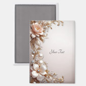 Weiche rosa und weiße Blumen Magnet (Vorderseite/Rückseite)
