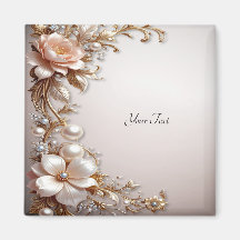 Weiche rosa und weiße Blumen Magnet