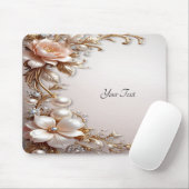 Weiche rosa und weiße Blumen-Mauspad Mousepad (Mit Mouse)