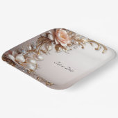 Weiche rosa und weiße Blumen Papierplatte Pappteller (Gewinkelt)