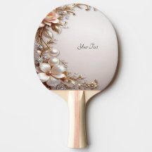 Weiche rosa und weiße Blumen Ping-Pong-Schläger