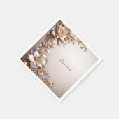 Weiche rosa und weiße Blumen Serviette (Ecke)