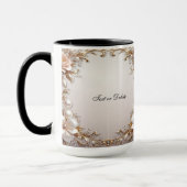 Weiche rosa und weiße Blumen Tasse (Links)