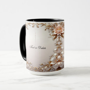 Weiche rosa und weiße Blumen Tasse