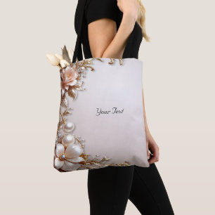 Weiche rosa und weiße Blumen Tragetasche Tasche