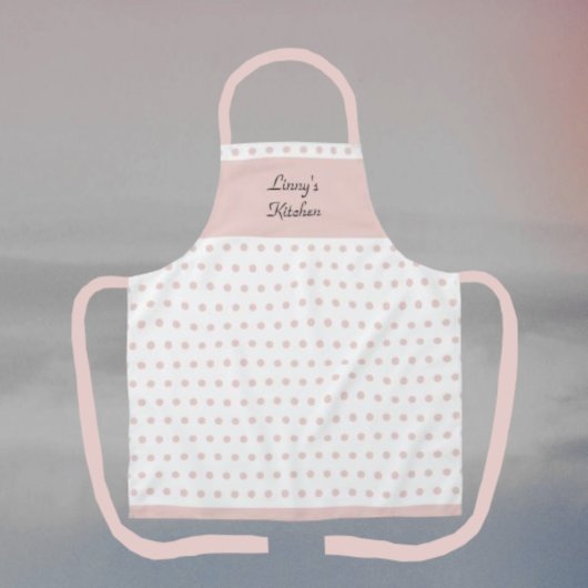 Weiche, rosa und weiße Polka-Schürze Schürze