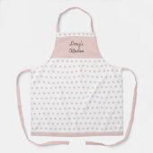 Weiche, rosa und weiße Polka-Schürze Schürze (Vorderseite)