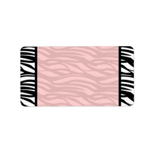 Weiche rosa Zebra-Raum-Aufkleber Adressaufkleber