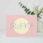 Weiche Rose Blau Pastel Geometric Wedding RSVP Karte (Stehend Vorderseite)