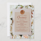 Weiche Rose Blumenschmuck Corporate Weihnachtsgesc Einladung (Vorderseite)