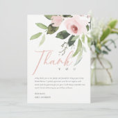 WEICHE ROSE BLUSH PINK FLORA BRAUTPARTY DANKEN EINLADUNG (Stehend Vorderseite)