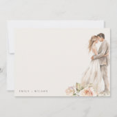 Weiche Rose Blütenkopf Botanische Hochzeit Mitteilungskarte (Vorderseite)