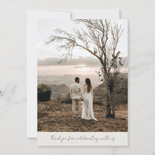 Weiche Rose Blütenkuppel Foto Hochzeit Dankeskarte (Rückseite)