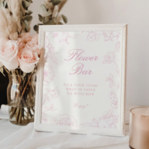 Weiche Rose Chinoiserie Blume Bar Poster
