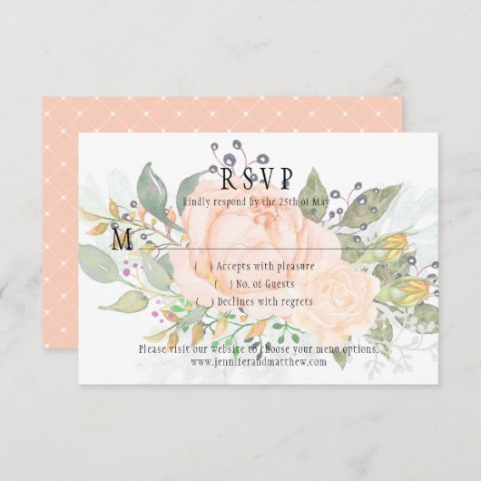 Weiche Rose Gelbe Rosenknospe Grünpflanzen UAWG RSVP Karte (Vorne/Hinten)