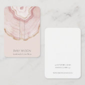 Weiche Rose Gold Agate Marble Haarnadelanzeige Visitenkarte (Vorne/Hinten)