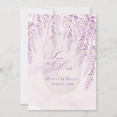 Weiche Rosé-Lavendel-Blumen-Hochzeit mit QR-Code Save The Date (Vorderseite)