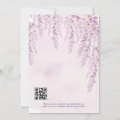 Weiche Rosé-Lavendel-Blumen-Hochzeit mit QR-Code Save The Date (Rückseite)