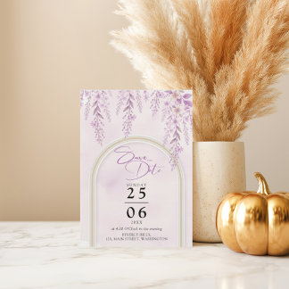 Weiche Rosé-Lavendel-Blumen-Hochzeits-QR-Code Save The Date