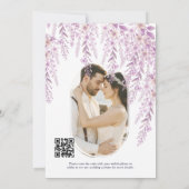 Weiche Rosé-Lavendel-Blumen-Hochzeits-QR-Code Save The Date (Rückseite)