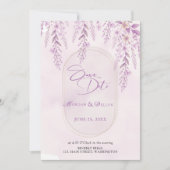 Weiche Rosé-Lavendel-Blumen-Hochzeits-QR-Code Save The Date (Vorderseite)