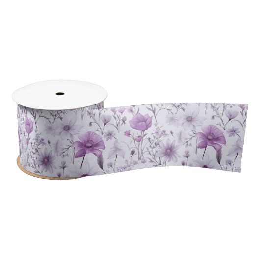 Weiche Rose lavenfarbene Blume Satinband (Spule)