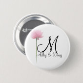 Weiche Rose mit Monogramm Button (Vorne & Hinten)