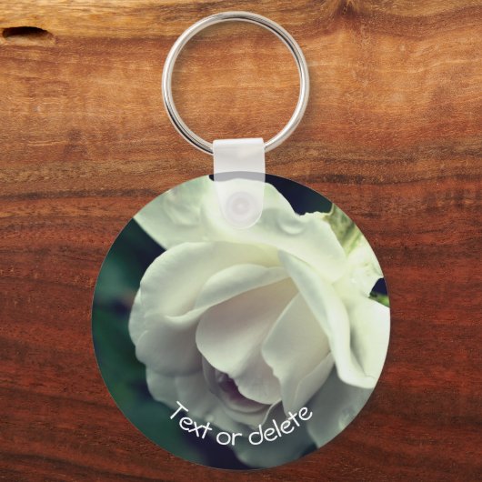 Weiche Rose Personalisiert Schlüsselanhänger (Rückseite)