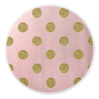 Weiche Rose Pink Gold Glitzer Glam Polka Dots Chic