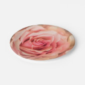 Weiche Rose Rosa Pappteller (Schrägansicht)