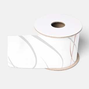 Weiche Rose Rosa und Graue Schnörkel Hochzeit Ripsband