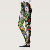 Weiche Rose, schwarzes Feld| Rose Leggings (Links)