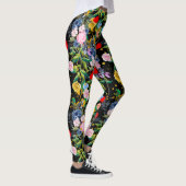 Weiche Rose, schwarzes Feld| Rose Leggings (Rechts)