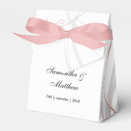 Weiche Rose und graue Schnörkel Geschenkschachtel