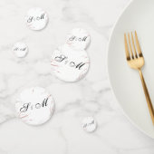 Weiche Rose und graue Schnörkel Hochzeit Konfetti (Gruppe)