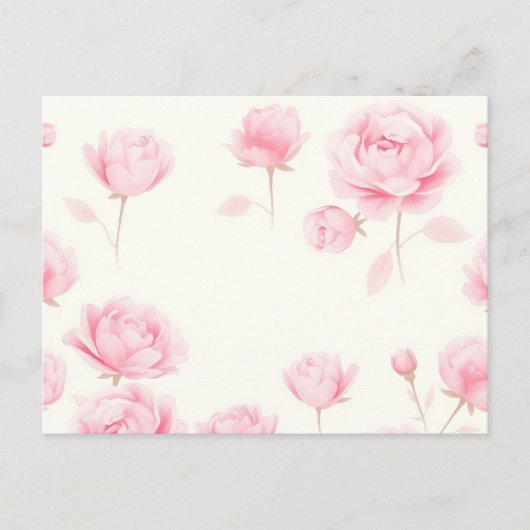 Weiche Rose und Peonings Postkarte (Vorderseite)