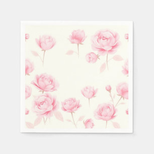 Weiche Rose und Peonings Serviette
