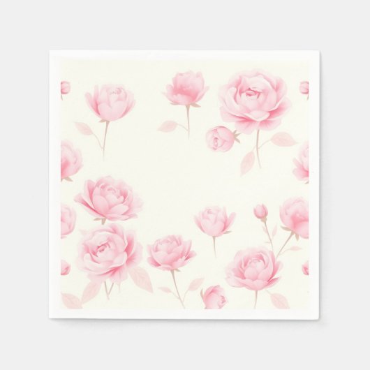 Weiche Rose und Peonings Serviette (Vorderseite)