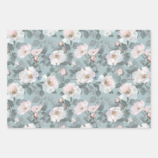 Weiche Rose, Verpackungspapierblätter Geschenkpapier Set (Vorderseite 2)