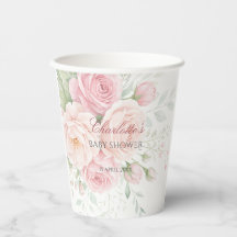 weiche Rosen Blumen-Papierbecher-Vorlage