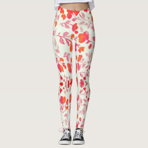 weiche rote Blume nahtlos auf Weiß Leggings
