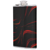 Weiche rote Markierungen auf schwarzem Hintergrund Flachmann (Links)