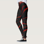 Weiche rote Markierungen auf schwarzem Hintergrund Leggings (Links)