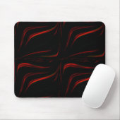 Weiche rote Markierungen auf schwarzem Hintergrund Mousepad (Mit Mouse)