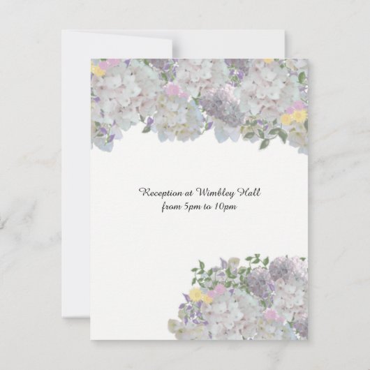 Weiche rustikale Blume Hochzeitsfeiern Einladung (Rückseite)