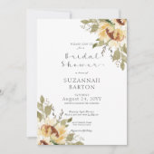 Weiche rustikale große gelbe Sonnenblumen Brautpar Einladung (Vorderseite)