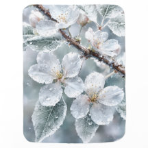 Weiche Sakura-Babydecke – Weiße Kirschblüten Fl
